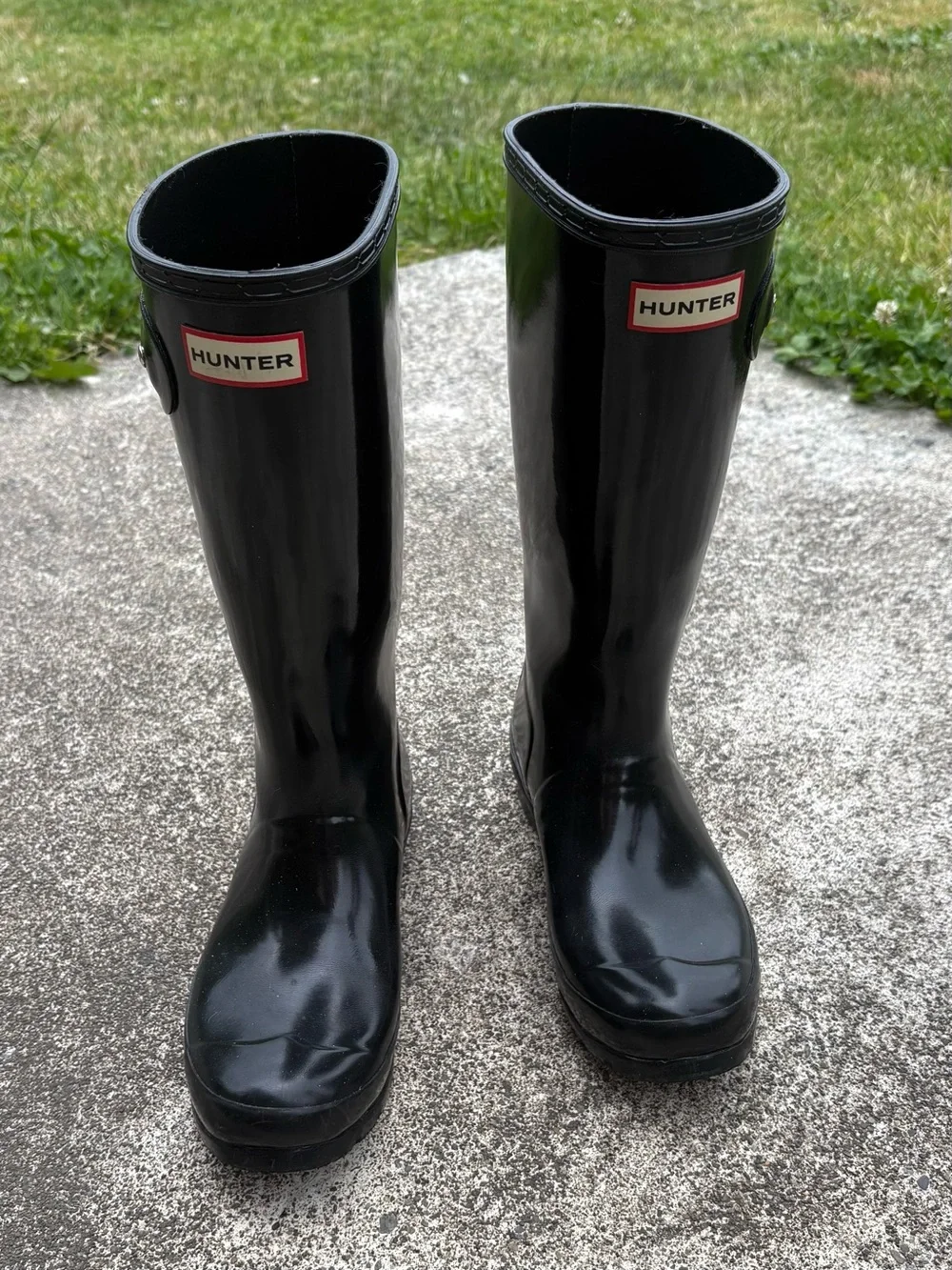 Hunter Original Kids Gloss Rain Boots Black Waterproof Wellington